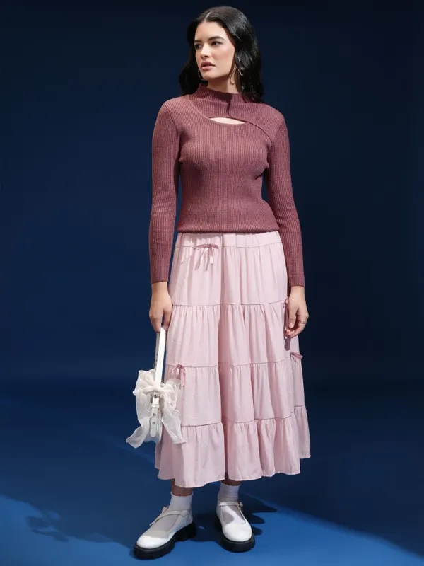 Women Self Design Sweater