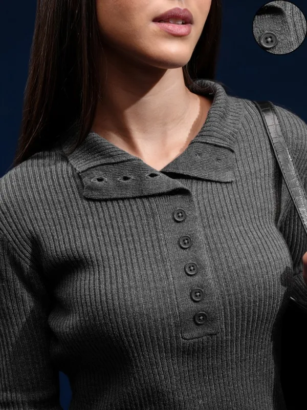 Women Self Design Sweater