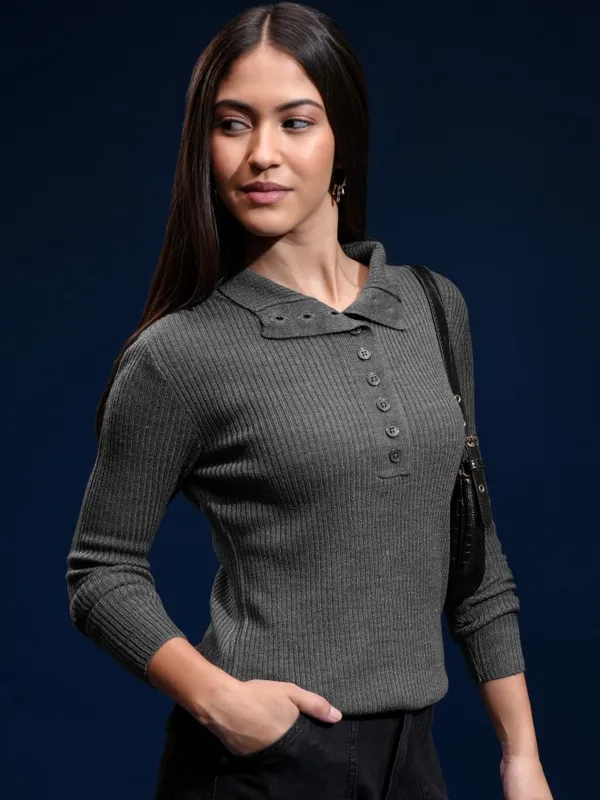 Women Self Design Sweater