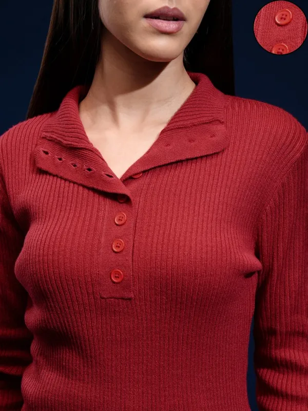 Women Self Design Sweater