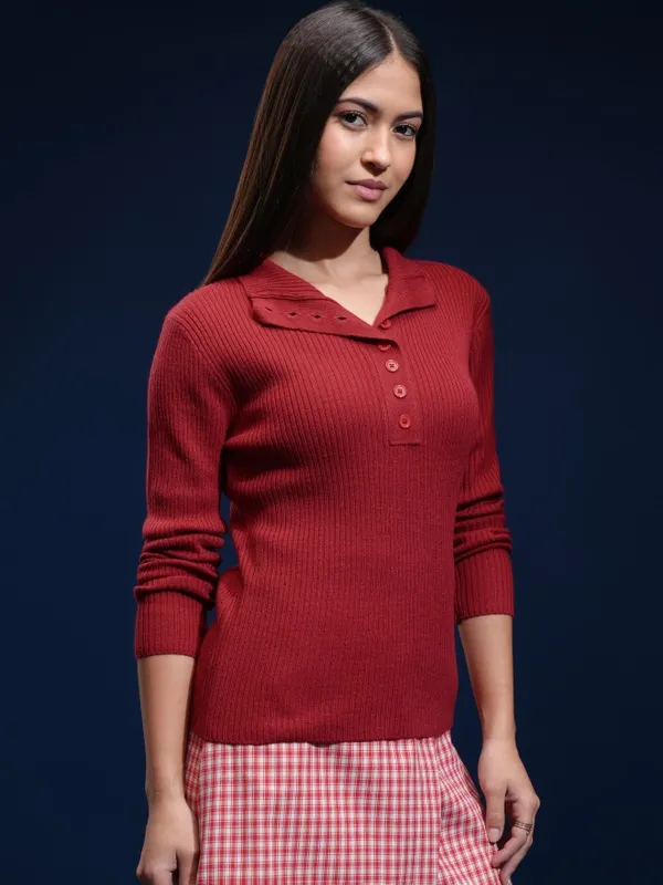 Women Self Design Sweater