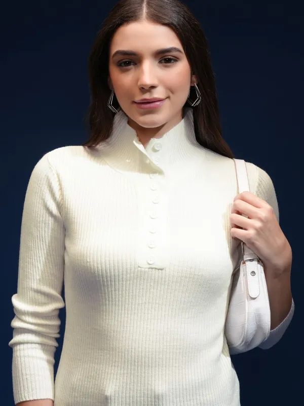 Women Self Design Sweater