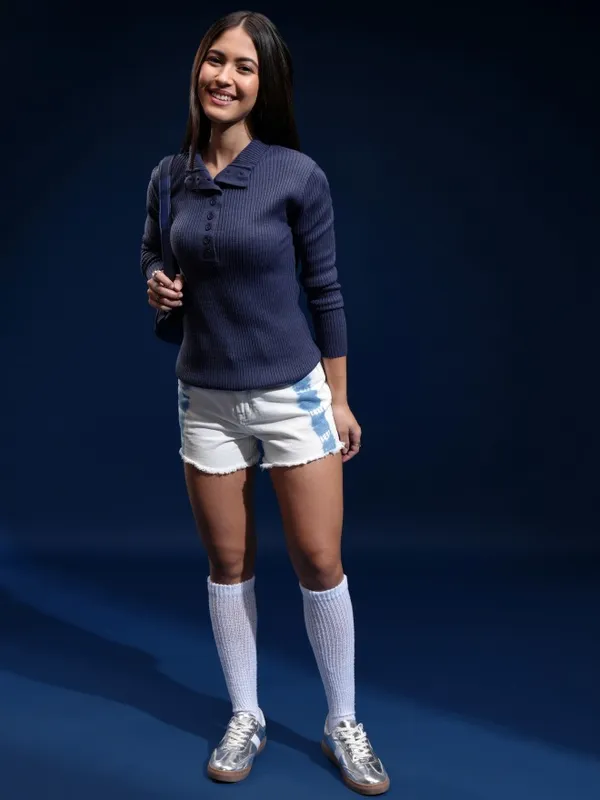 Women Self Design Sweater