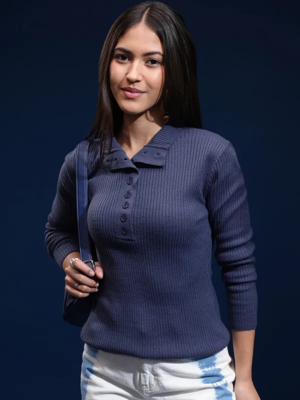 Women Self Design Sweater