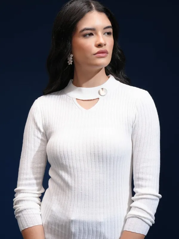 Women Self Design Sweater