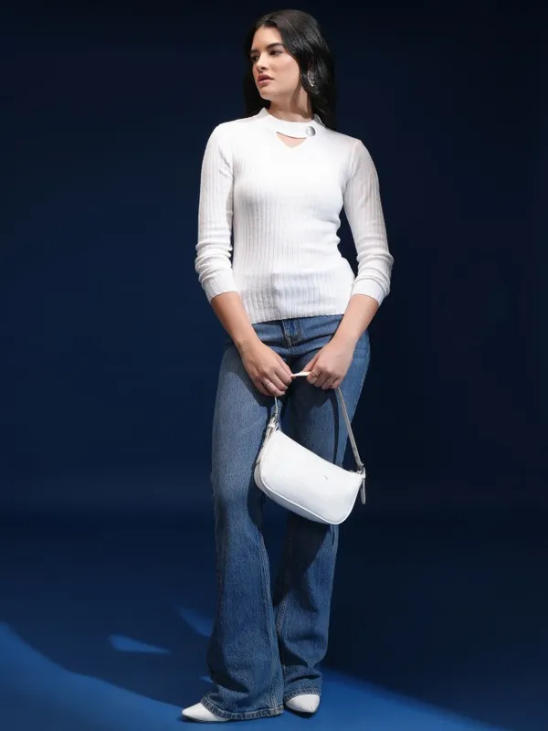 Women Self Design Sweater