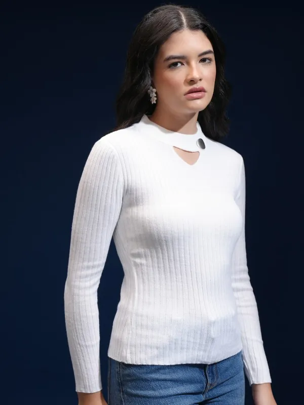 Women Self Design Sweater