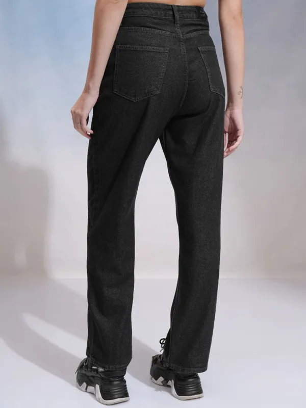 Tokyo Talkies Women Black Straight Fit Jeans