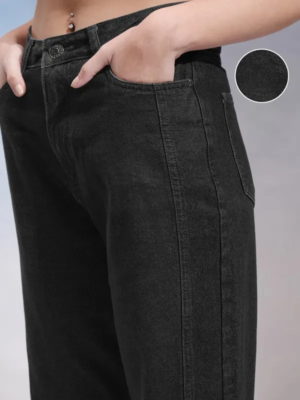 Tokyo Talkies Women Black Straight Fit Jeans