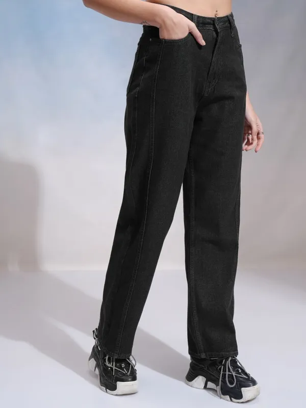 Tokyo Talkies Women Black Straight Fit Jeans