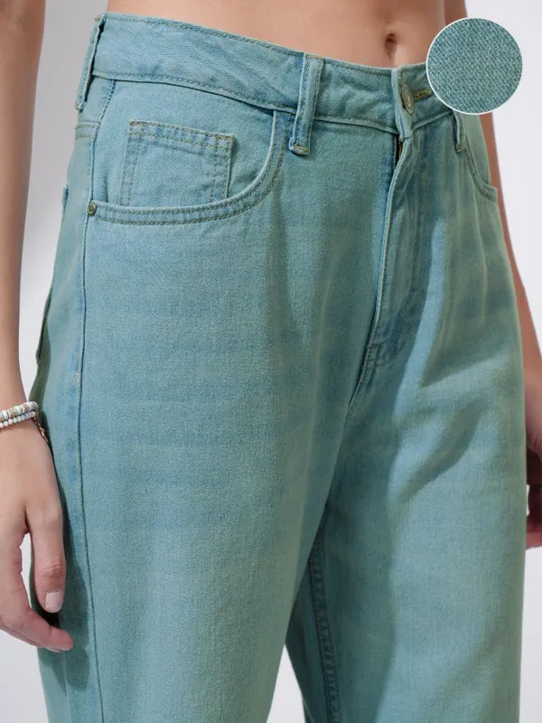 Tokyo Talkies Women Blue Flared Highly Distressed Jeans