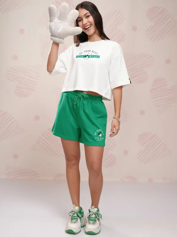 Mickey Mouse Women T-shirt With Short Co-Ords