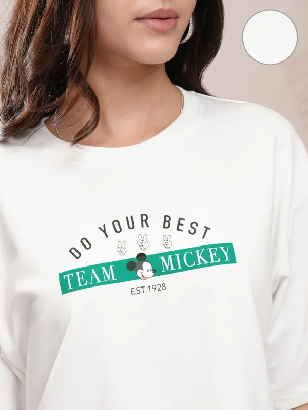 Mickey Mouse Women T-shirt With Short Co-Ords