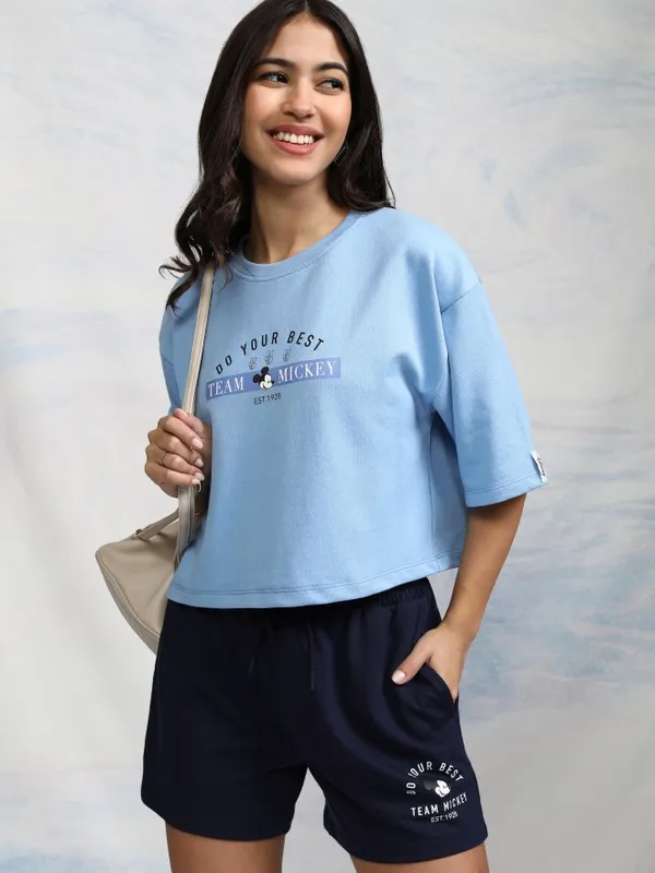 Mickey Mouse Women T-shirt With Short Co-Ords