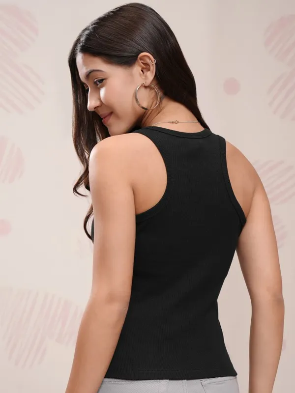 Disney By Tokyo Talkies Women Black Mickey Mouse Printed Tank Top