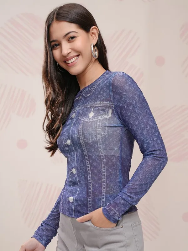 Mickey Mouse Printed Fitted Top