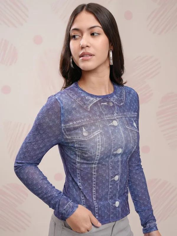 Mickey Mouse Printed Fitted Top