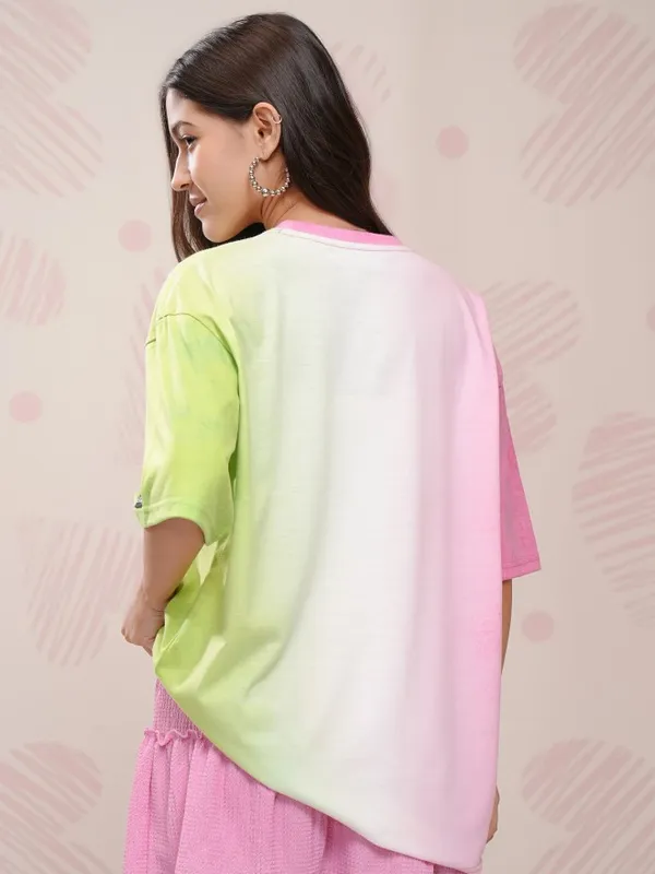 Disney By Tokyo Talkies Women Pink Donald Duck Printed Round Neck T-Shirt