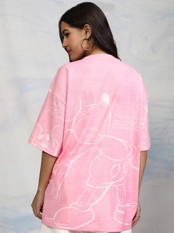 Mickey Mouse Printed Oversized Fit T-Shirt