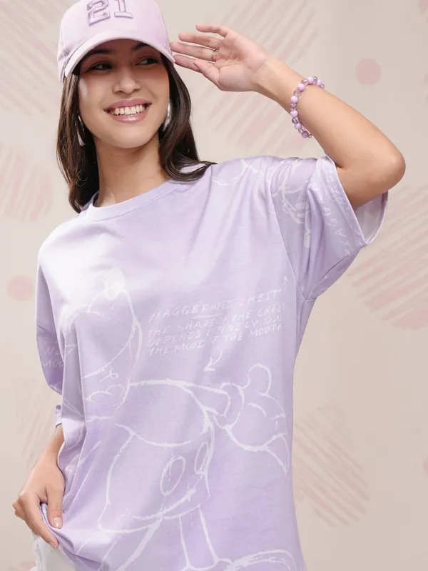 Mickey Mouse Printed Oversized Fit T-Shirt