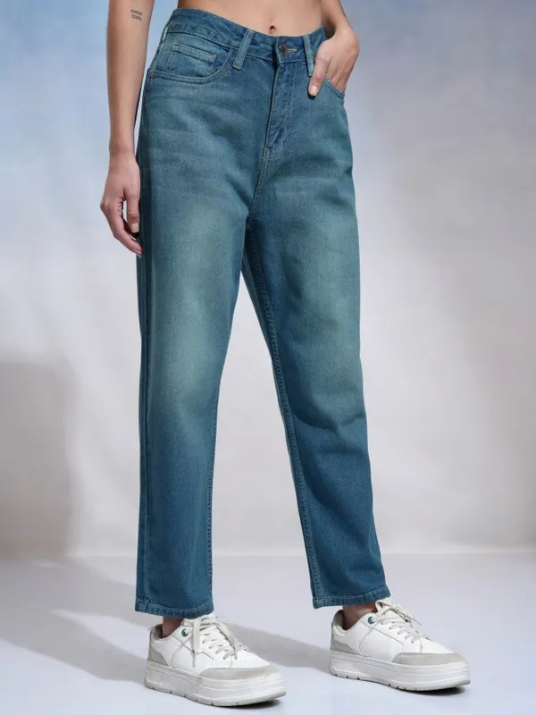 Tokyo Talkies Women Blue Relaxed Fit Stretchable Jeans