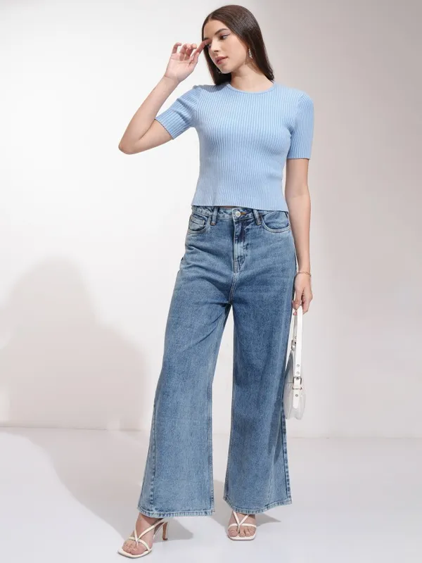 Tokyo Talkies Women Blue Flared Jeans