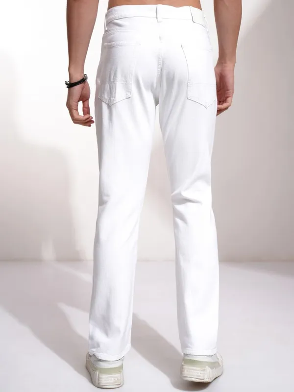 Highlander Men White Bootcut Jeans
