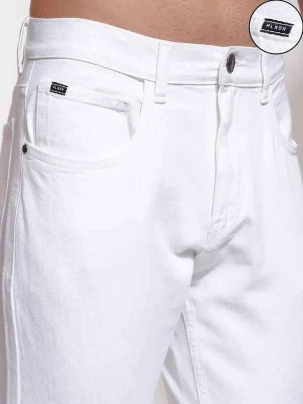 Highlander Men White Bootcut Jeans