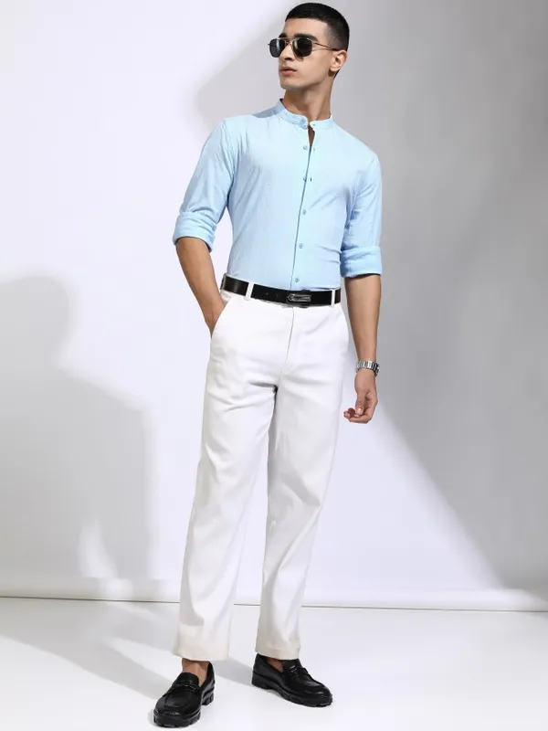 Highlander Men Blue Checked Regular Fit Casual Shirt