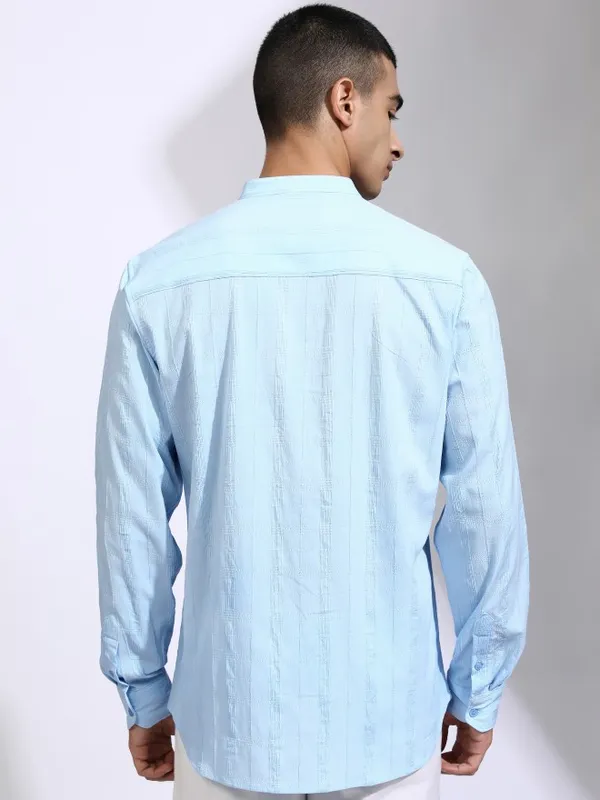 Highlander Men Blue Checked Regular Fit Casual Shirt