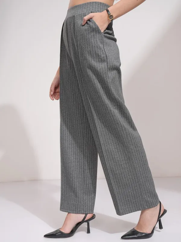 Striped Straight Fit Formal Trouser