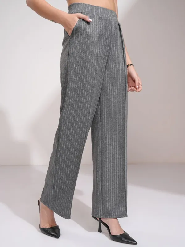 Striped Straight Fit Formal Trouser