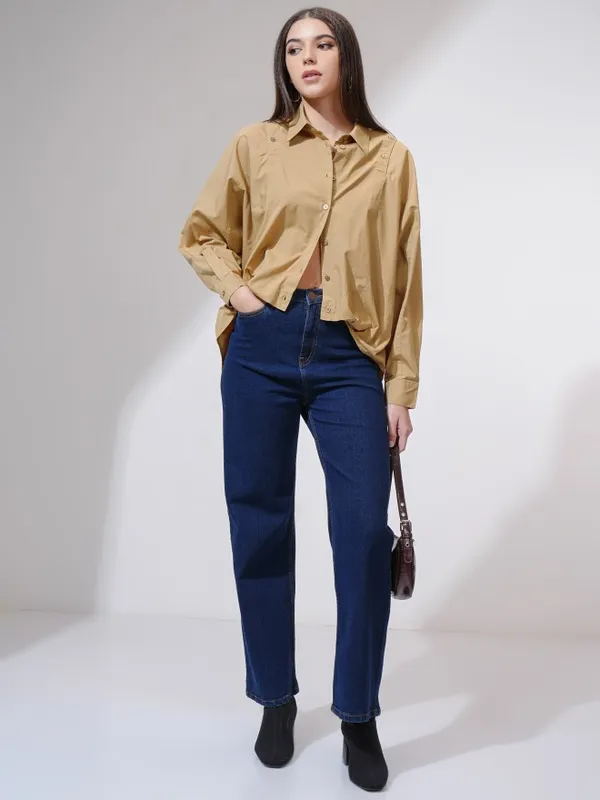 Women Solid Oversized Fit Casual Shirt