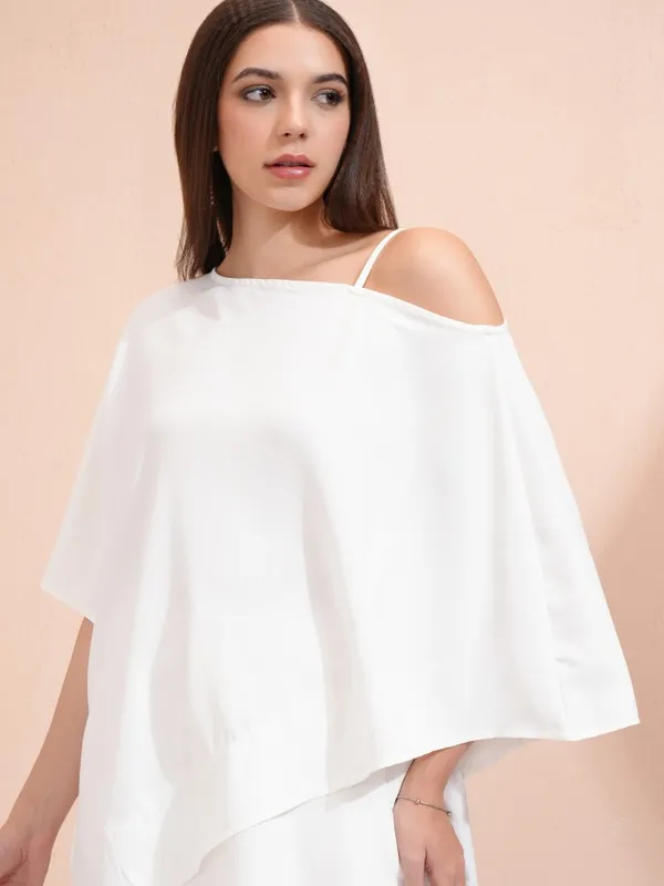 Tokyo Talkies Women White Solid Regular Top