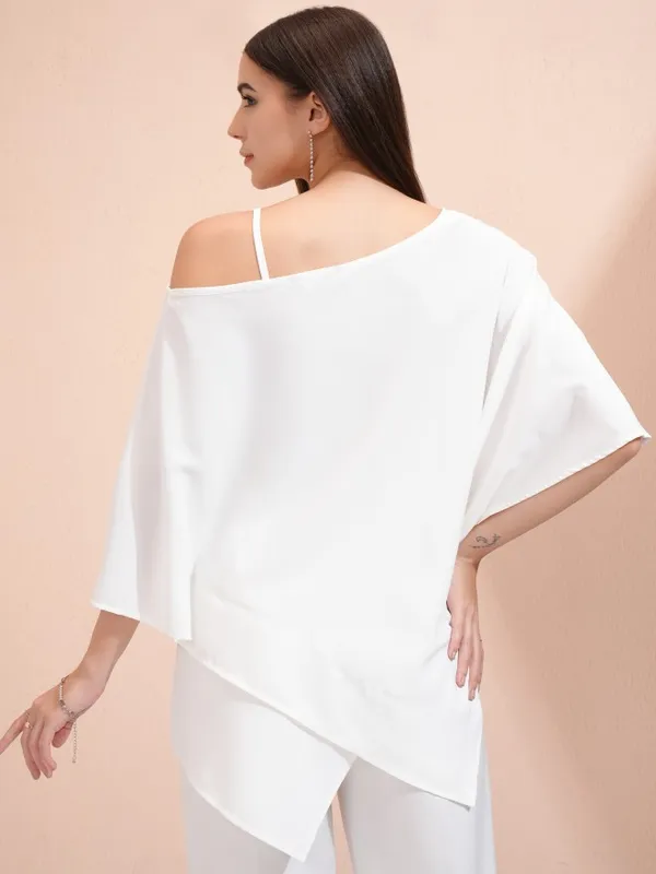 Tokyo Talkies Women White Solid Regular Top