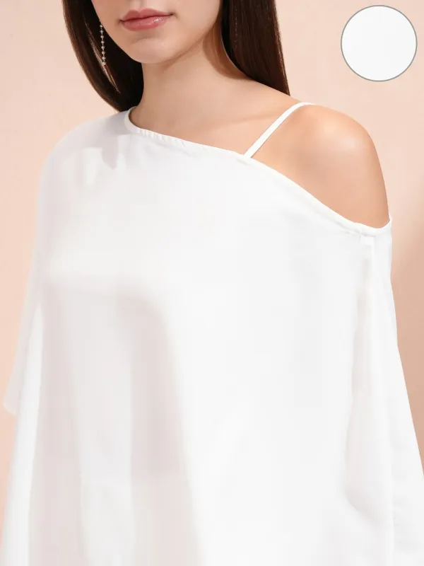 Tokyo Talkies Women White Solid Regular Top