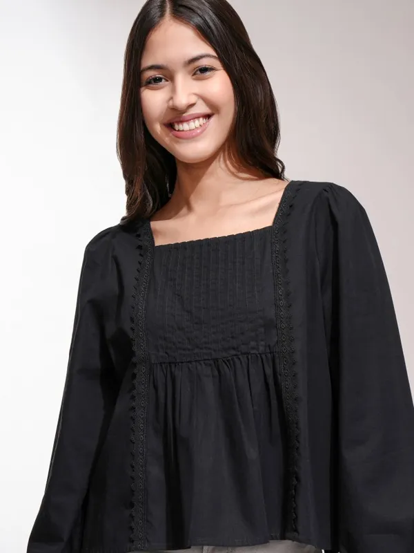 Solid Blouson Top