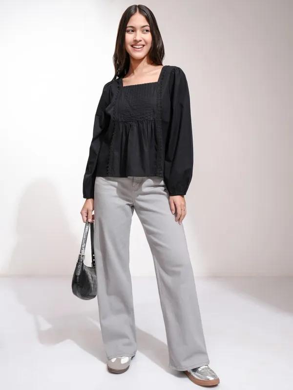 Solid Blouson Top