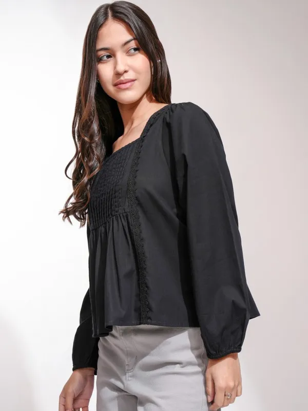 Solid Blouson Top