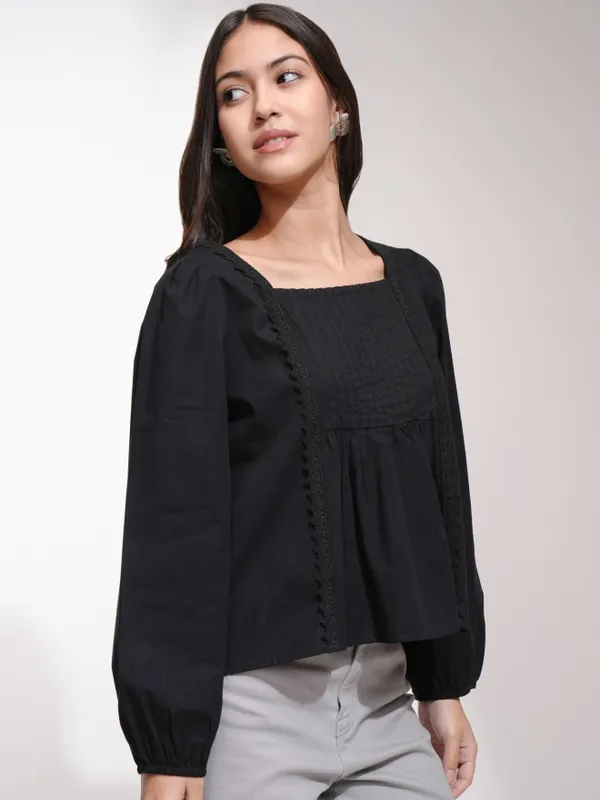 Solid Blouson Top