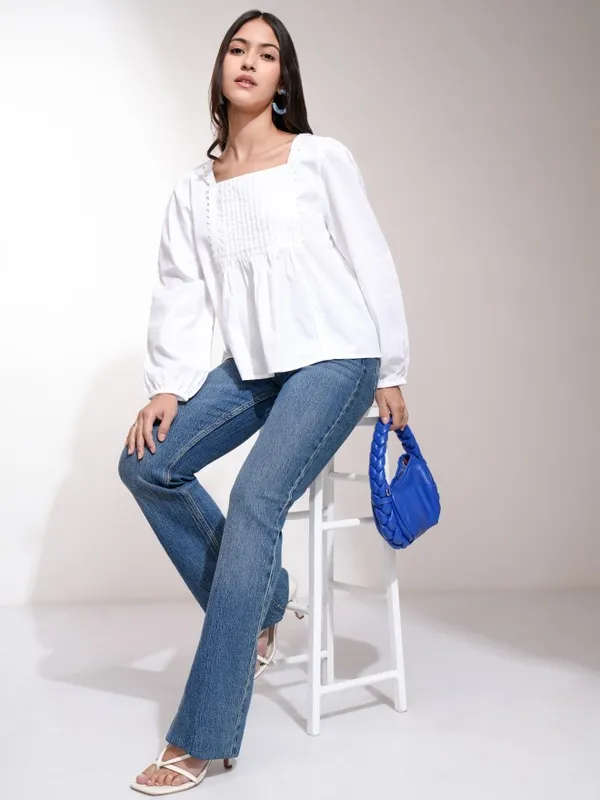 Solid Blouson Top