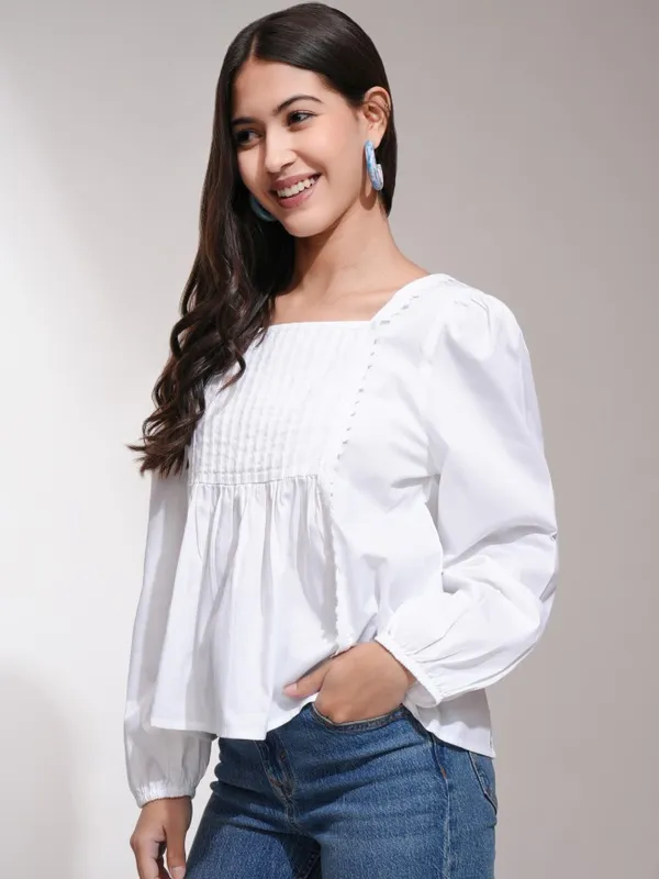 Solid Blouson Top