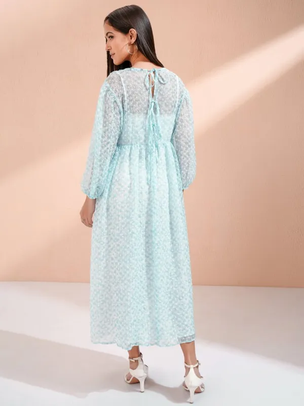 Embroidered Fit And Flare Dress