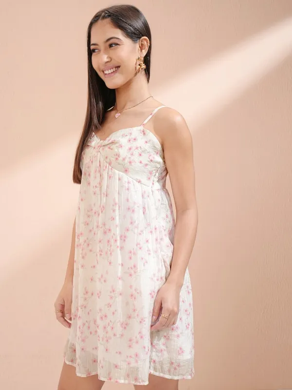 Tokyo Talkies Women Pink Printed Empire Dress