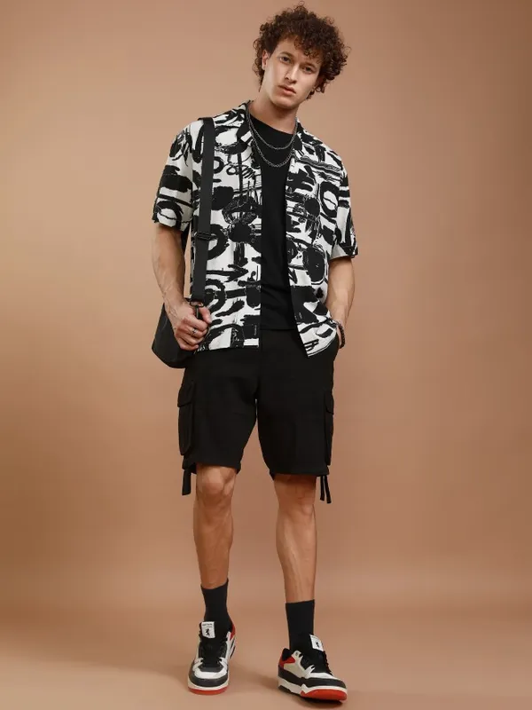 Ketch Men Black Printed Relaxed Fit Casual Shirt