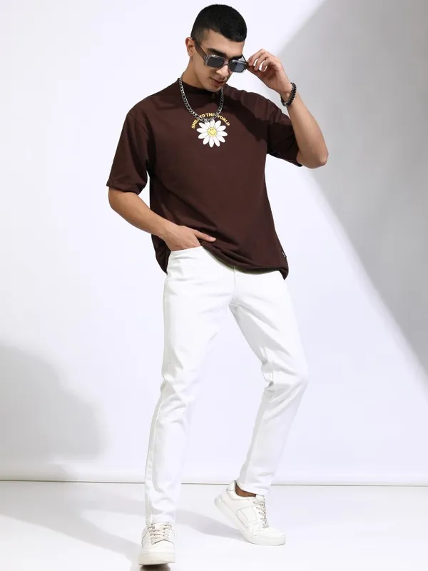 Highlander Men White Slim Fit Stretchable Jeans