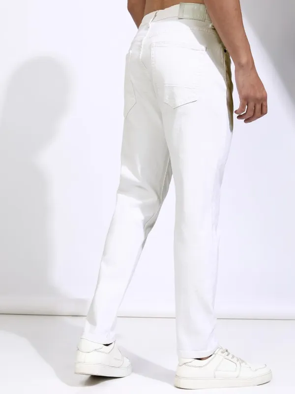 Highlander Men White Slim Fit Stretchable Jeans