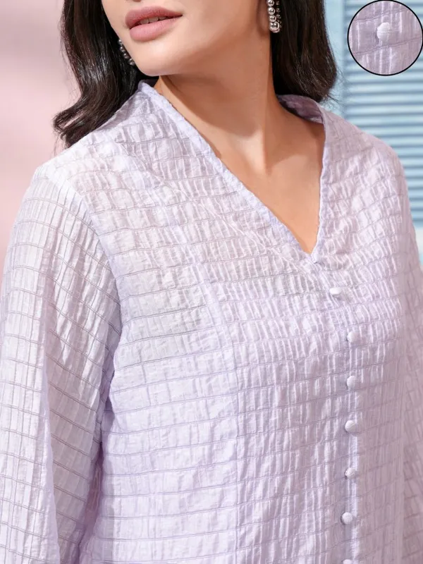 Tokyo Talkies Women Lavender Top With Shorts Co-Ords