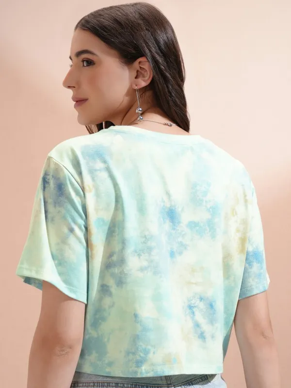 Tokyo Talkies Women Green Printed Regular Top