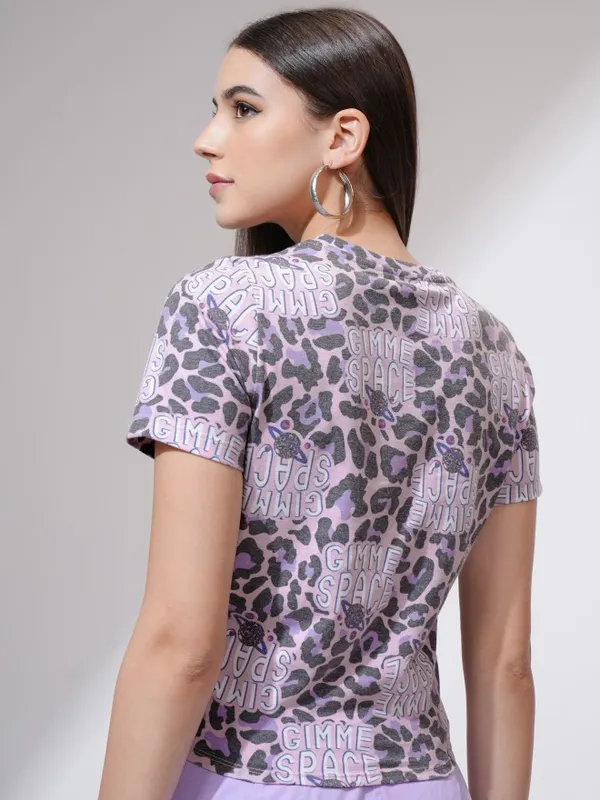 Tokyo Talkies Women Pink Printed Round Neck T-Shirt